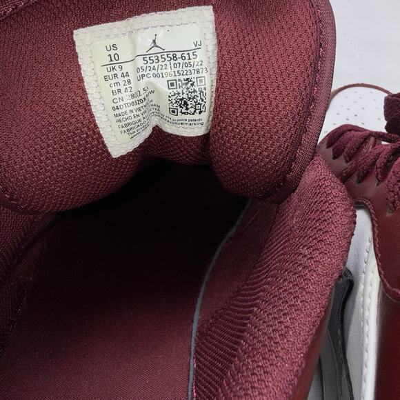 Nike Air Jordan 1 Low Bordeaux Cherrywood/Red/Grey 553558-615 Sz 10 main image 4